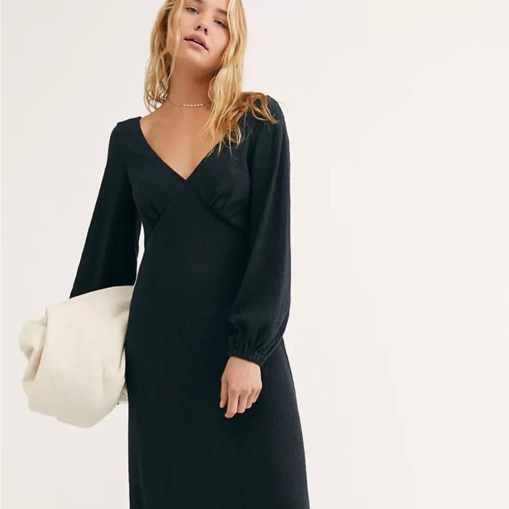Free People Black Long Sleeve Dress